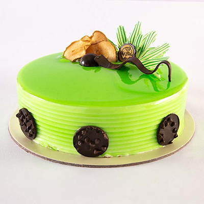 "Round shape Green Apple Surprise Cake - 1 Kg (Bangalore Exclusives) - Click here to View more details about this Product